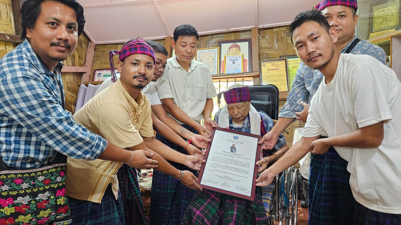 Citation of Honour presented to Singpho Chief Lt. Duwa Bisa Latnong Singpho